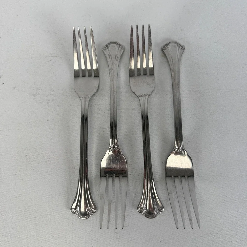 4 Wallace Resplendence Grand Ballroom Dinner Fork 18/10 Stainless Steel Flatware